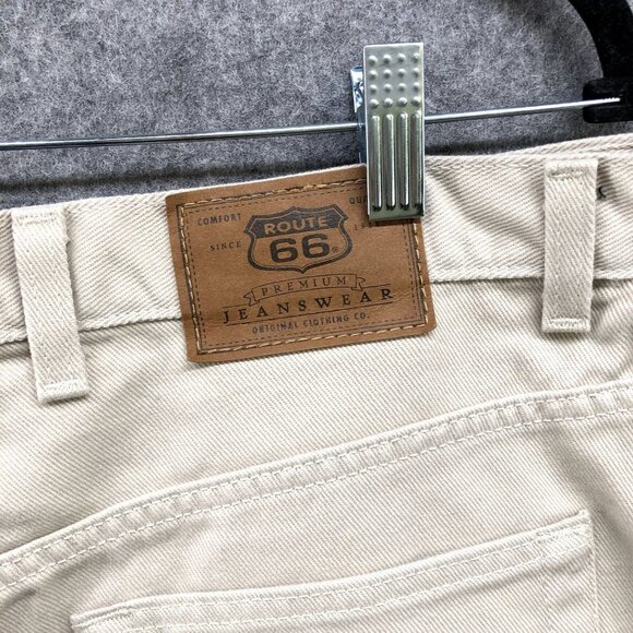 NWT Route 66 Relaxed Fit Chino Pants 5 Pocket Womens 20P Beige Canvas Denim - Picture 9 of 12